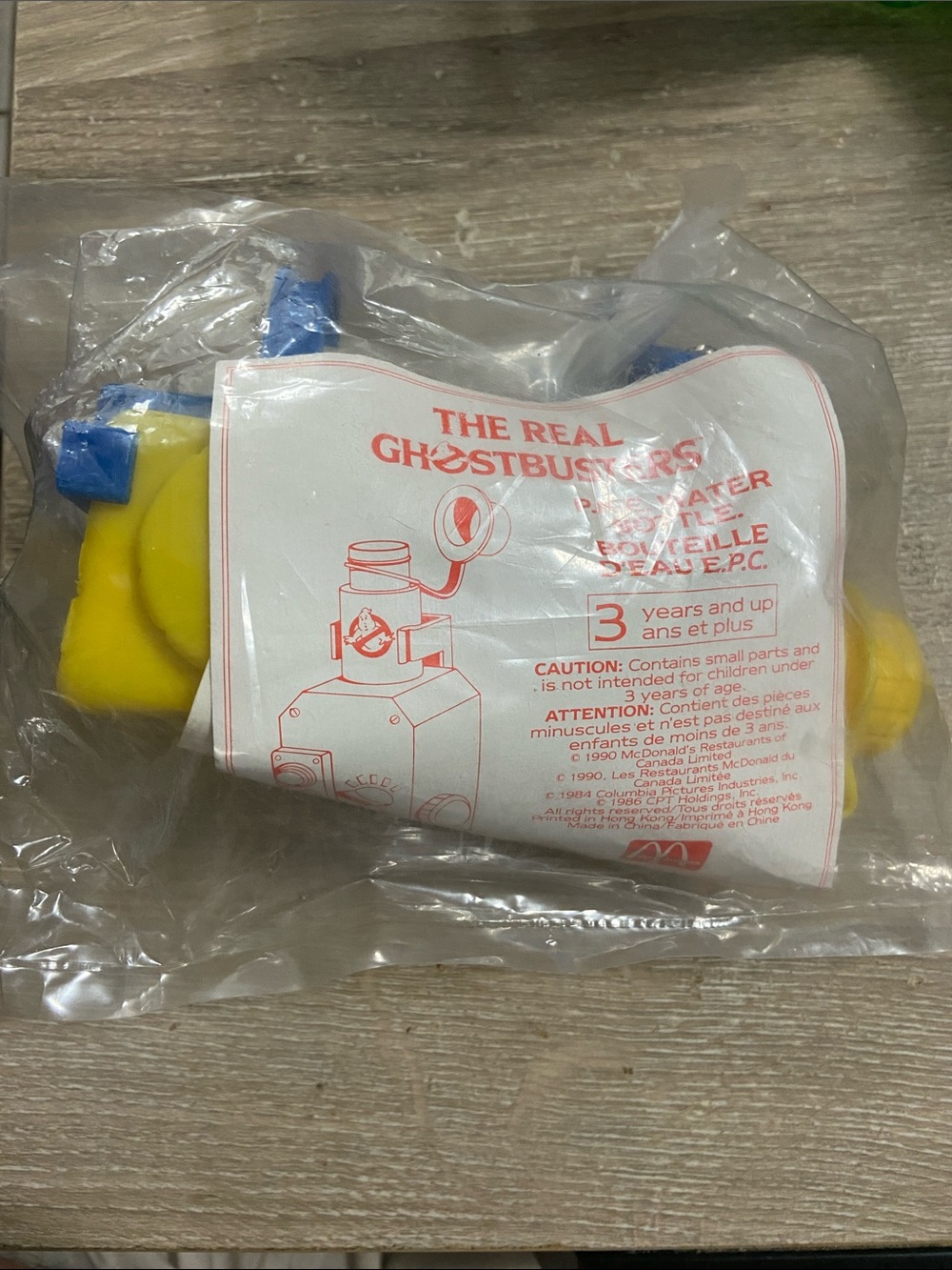 1990 McDonald's Happy Meal The Real Ghostbusters  "P.K.E. Water Bottle” NIP Toy